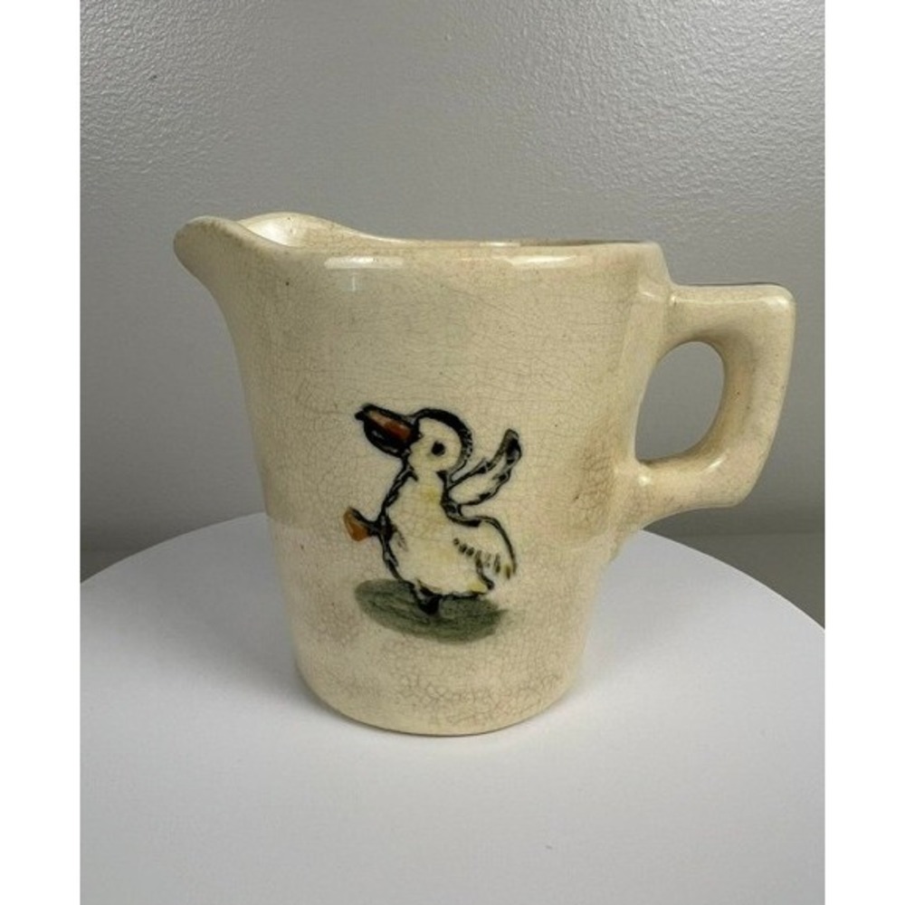 Vintage Weller Ware Ceramic Duck‎ Creamer Small Pitcher Art Pottery Cream